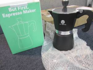 lot 271 image: But First Espresso Maker open box...