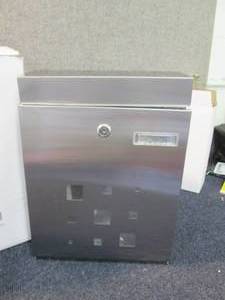 lot 332 image: Stainless Steel Modern Mailbox open...