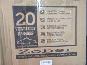 lot 339 image: Box of 20 Velvet Clip Hangers open ...