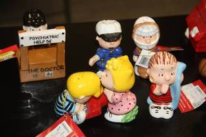 Peanuts Salt and Pepper Shaker Lot  6 Sets and 3 Singles