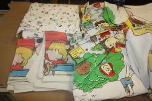 Peanuts Fabric Lot  9 items