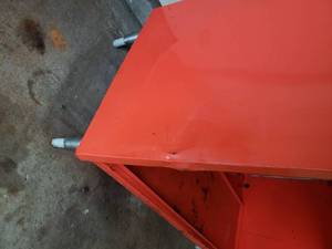lot 49 image: Orange Industrial Shop Cabinet