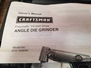 lot 80 image: Craftsman Pneumatic 14 Inch Drive Andle Die Grinder