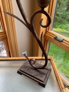 Large Decorative Lamp with Metal Base