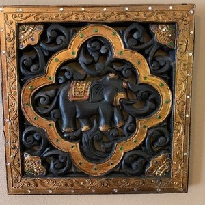 Two Decorative Elephant Tiles
