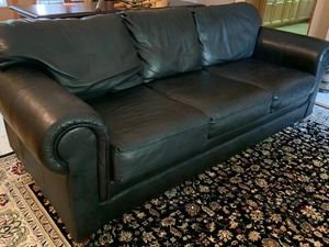 Leather Sofa and Pair of Chairs