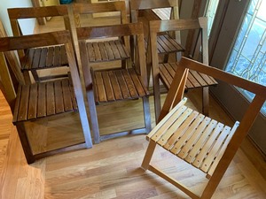 Lot of Seven Wooden Folding Chairs