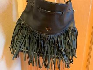 Leather Fossil Purse with Fringe