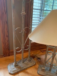 Two Matching Lamps Floor Lamp and Table Top Lamp
