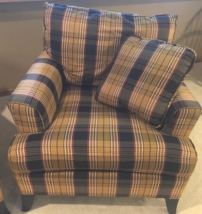 Pair of Decorative Upholstered Plaid Chairs