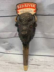 lot 7 image: RARE Vintage Red River Lager Beer Tap 11 Tall