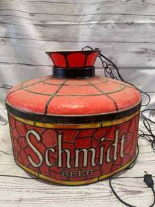lot 19 image: Antique Schmidt Beer Light 16 12 Diameter