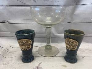 lot 74 image: Giant Glass & 2 Vintage MN Renaissance Festival Mugs