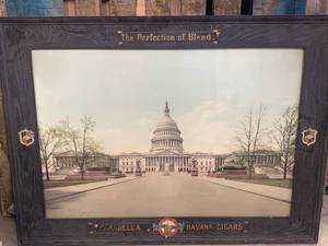 lot 83 image: Vintage Havana Cigar Capital Building Framed Art