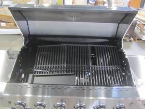 lot 205 image: Nexgrill Deluxe 6-Burner Propane Gas Grill in Slate with Ceramic Searing Side Burner 720-0896B