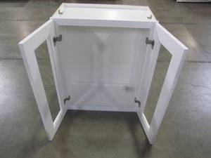 lot 216 image: Lifeart Cabinetry Shaker Assembled 24x30x12 in. Wall Mullion-Door Cabinet with 2 Doors 2 Shelves in White ALW-WMD2430