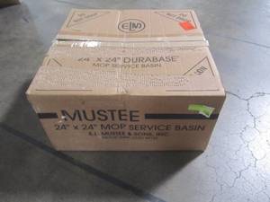 lot 222 image: MUSTEE 24 in. x 24 in. x 10 in. Service Mop Basin for 3 in. DWV in White 63M