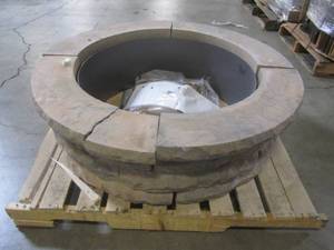 lot 322 image: Nantucket Pavers Ledgestone 47 in. Concrete Fire Pit Ring Kit Tan Variegated 72004