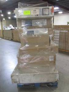 lot 327 image: WHOLESALE MIXED PALLET OF MEDICINE CABINETS AND VANITY MIRRORS