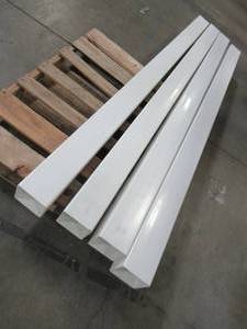 lot 616 image: (4) White Vinyl Post Sleeves, 96 x 5 x 5 - Slight scratches