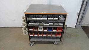 lot 5 image: Metal Bolt Rack On Casters With Hardware