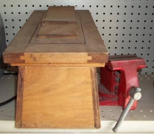 Vise and Vintage Shoe Shine Stand