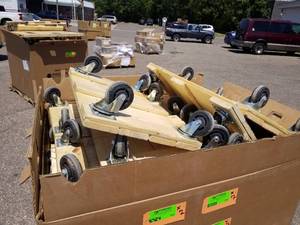 lot 143 image: Lot of (Approximately 7) Heavy Duty Wood Furniture Dolly