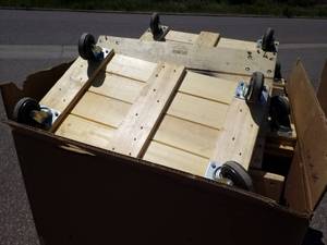 lot 145 image: Lot of (Approximately 7) Heavy Duty Wood Furniture Dolly