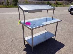 lot 406 image: Stainless Steel 3-Tier Shop Table