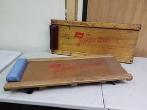 lot 622 image: Lot of (2) Wood Rolling Shop Creepers