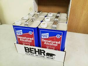 lot 754 image: Lot of (1) Case of Klean Strip Denatured Alcohol Clean Burning Fuel 1-Gallon Can