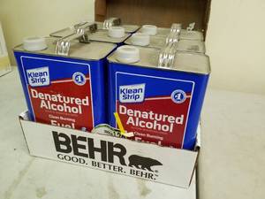lot 755 image: Lot of (1) Case of Klean Strip Denatured Alcohol Clean Burning Fuel 1-Gallon Can