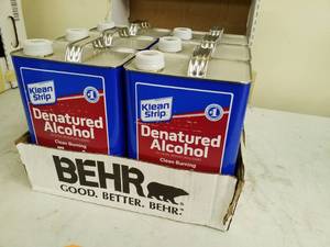 lot 756 image: Lot of (1) Case of Klean Strip Denatured Alcohol Clean Burning Fuel 1-Gallon Can
