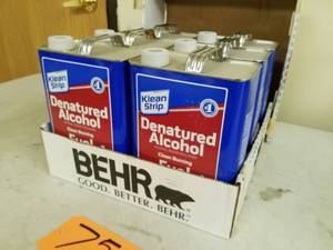 lot 757 image: Lot of (1) Case of Klean Strip Denatured Alcohol Clean Burning Fuel 1-Gallon Can