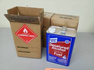 lot 762 image: Lot of (3) Cases of Klean Strip Denatured Alcohol Clean Burning Fuel 1-Gallon Can