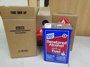 lot 764 image: Lot of (3) Cases of Klean Strip Denatured Alcohol Clean Burning Fuel 1-Gallon Can