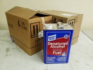 lot 765 image: Lot of (2) Cases of Klean Strip Denatured Alcohol Clean Burning Fuel 1-Gallon Can