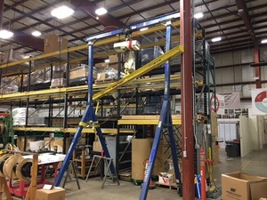 lot 104 image: Rolling Gantry with Dayton 14 Quick Install Push Trolley 25K803