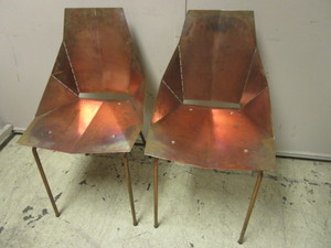 lot 441 image: BLU DOT COPPER CHAIRS, FROM THE REAL GOOD COLLECTION