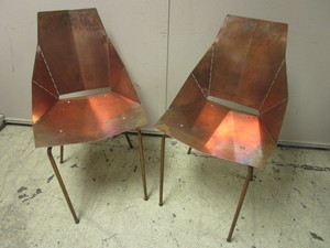 lot 442 image: BLU DOT COPPER CHAIRS, FROM THE REAL GOOD COLLECTION