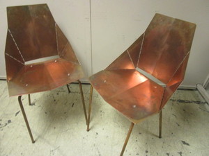 lot 443 image: BLU DOT COPPER CHAIRS, FROM THE REAL GOOD COLLECTION