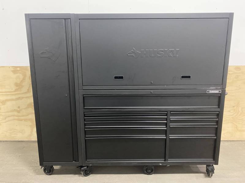 Heavy-Duty 80 in. W 10-Drawer, Deep Combination Tool Chest and Rolling Cabinet Set in Matte Black (3-Piece)