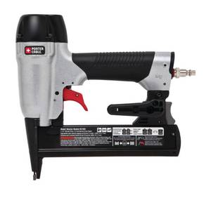 lot 20 image: PORTER-CABLE Pneumatic 18-Gauge 1-12 in. Narrow Crown Stapler Kit