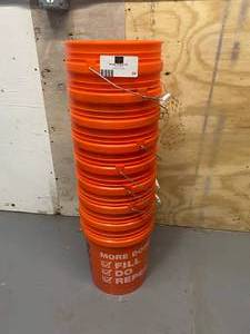 lot 74 image: THE  HOME DEPOT Lot of 9  5 Gal. Homer Bucket