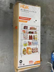 lot 81 image: HDX Heavy Duty 6-Tier Wire Shelving Unit in Chrome (48 in. W x 72 in. H x 18 in. D)