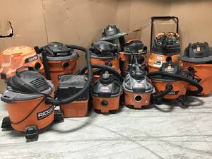 lot 13 image: PALLET WITH RIGID USED VACUUMS SEE PICS