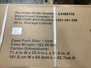 lot 32 image: HUSKY 48 in. W x 72 in. H x 18 in. D Steel Garage Floor Cabinet (NOT USED)