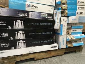lot 5 image: PALLET WITH MOEN FAUCETS FOR PARTS SEE PICS