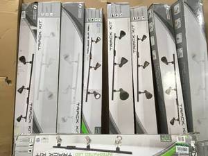 lot 2 image: LITHONIA LIGHTING 3-Light Black Track Lighting Kit BLACK AND WHITE COLORS SEE PICS