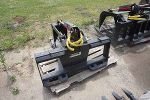 lot 18 image: Brand New Universal Mount Bobcat Skid Loader Skid Steer Stump Grapple Bucket